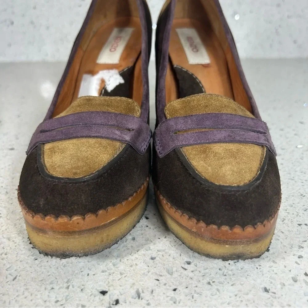 Kenzo Retro Suede Platform Chunky Heel​​